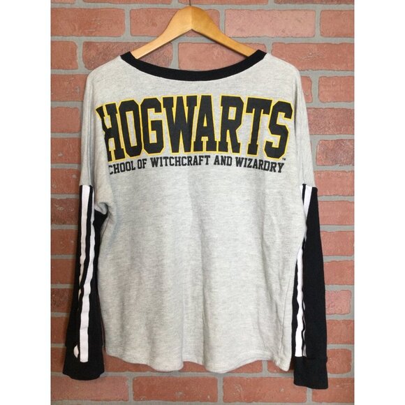 Harry Potter Hogwarts Crest Long Sleeve T-Shirt Size XL Casual Large Spell Out - Picture 3 of 6